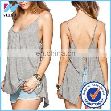 Trade assurance Dongguan Yihao 2015 Hot Sale OEM Women Loose Fit Sexy Tank Top ,Work Out Tank Top Wholesale