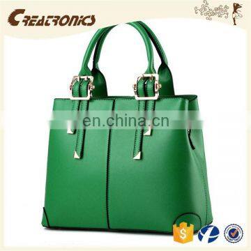 CR USA market expert recommend pu material tote bag woman handbag in stocks green colors noble wholesale shoulder bag for women