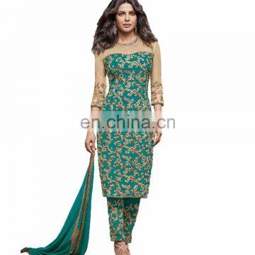 Heavy Zari Embroidery Work Dress Material / 2017 Party Wear Suits Collections (salwar Kameez Suit)