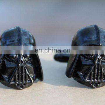 Fashion jewelry zinc alloy custom black darth vader cufflink manufacturer