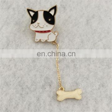 Hanging Bone Pendant Cute Dog Pin Enamel Pin Brooch