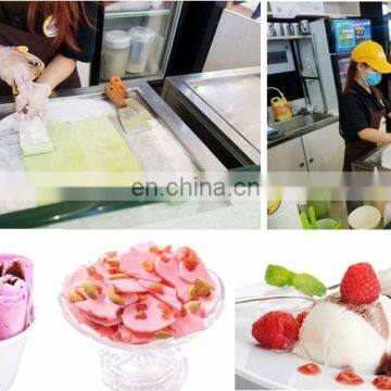 Double Round Pan USA Fry Ice Cream Machine/ Fry Roll Ice Cream Machine With 10 Toppings photo-7