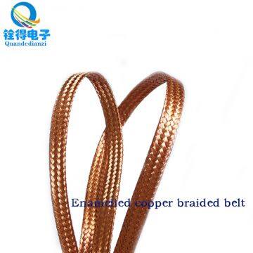 We Can Supply 8MM Flat Wire Width Enameled Copper Braid Belt Red Copper Braid Belt photo-2