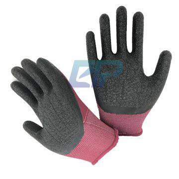 13G Polyester Wrinkle Latex Coated Gloves For Construction photo-4