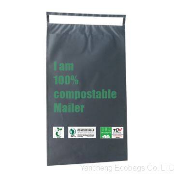 cornstarch made biodegradable and compostable courier mailing plastic shipping packaging bag with custom logo