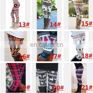 Mom Kids Leggings Women Baby Xmas Christmas Chevron Flower Pants Santa Snowflake Snowman Print Trousers Slim Casual Tights Pants photo-5