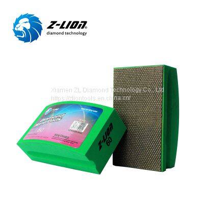 Z-LION Patented Arc Shape Diamond Electroplated Hand Pads for Glass Car Mirrors Grinding ZL-37CA photo-2