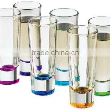 clear machine pressed colors shot glass set