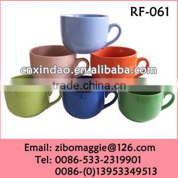 Belly Shape Glazed Stoneware Cup Customized for Promotional Coffee Cup Made in Zibo