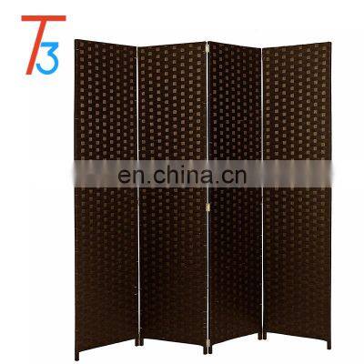 Eco-friendly 4 Panel Waterproof and Foldable Room Divider Wood Screen photo-5