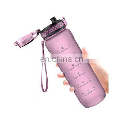 32oz 1L motivational fitness customized popular sublimation transparent plastic sport water bottle