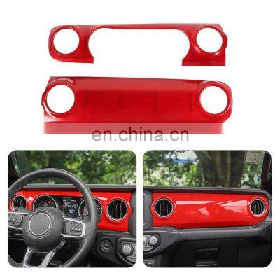 Red Interior Center Console Dashboard Gear Cover Trim For Jeep Wrangler JL 2018+ photo-2