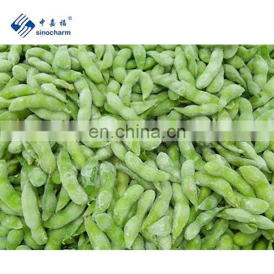 Sinocharm BRC A Approved Taiwan 75 IQF Edamame in Pods with Glazing Frozen Green Soya Bean