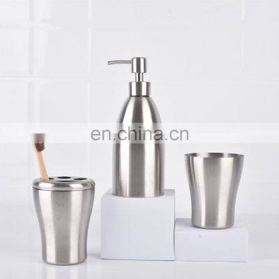 Silver bathroom accessories sets complete stainless steel design soap dispenser