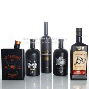 Manufacture Suppliers Best Quality Matte Black Empty Round Glass Bottles For Liquor Water Beverage With Screw Top