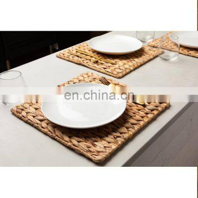 Vintage Handmade Square Woven Water Hyacinth Placemat Best Seller Wall Basket Decor Basket Wholesale