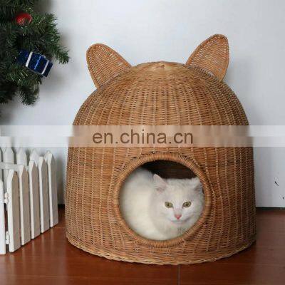 Hot Sale Handcrafted Natural Rattan Eco-friendly Cat Dog Bed Beautiful Home For Your Pet Wholesale Made in Vietnam photo-5