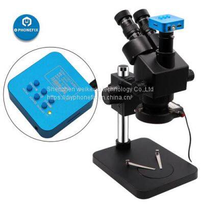 Black Simul-Focal 7X-45X Trinocular Microscope With HDMI Camera photo-2