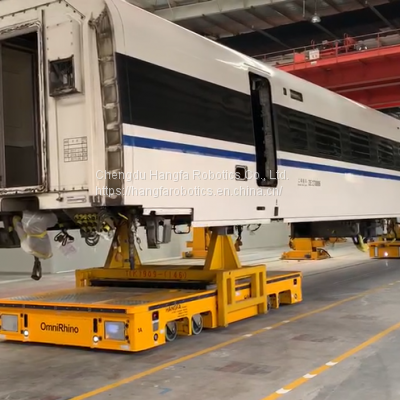 OmniRhino Series 0-120t Omnidirectional Transporter Synchronous Two Vehicles for Train Carriage