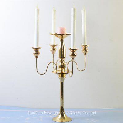 Elegance Five Arms Candelabra Holder Romantic Wedding Home Decoration Metal Candle Holder