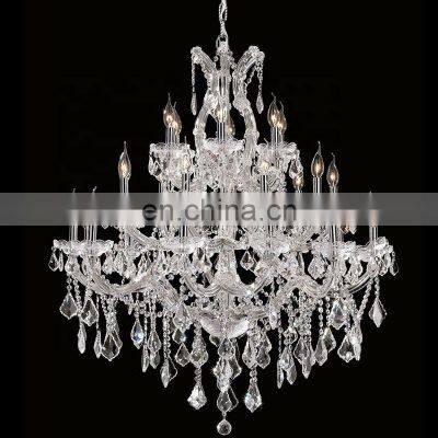 made in china hotel luxury large crystal pendant chrome maria theresa chandeliers