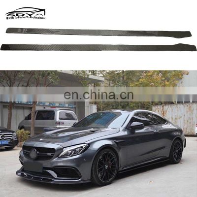 W205 C Class High Quality Carbon Fiber SD Style Side Skirt Side Bumper Lip For Mercedes Benz W205 C Class C63 C43