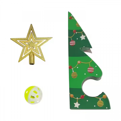 Meow Love New Design Combination Magic Organ Christmas Tree Cat Toy Collapsible Vertical Wear-Resistant Cat Scratching Board Toy photo-2