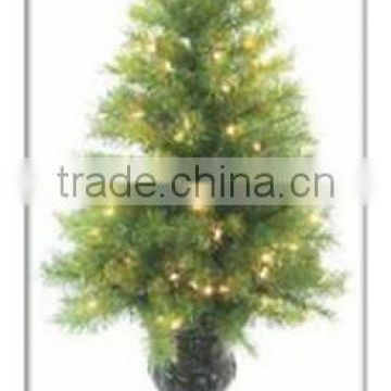 Lighted 120cm Mini Christmas Tree with Butterfly Knot and Plastic Bottom christmas gift