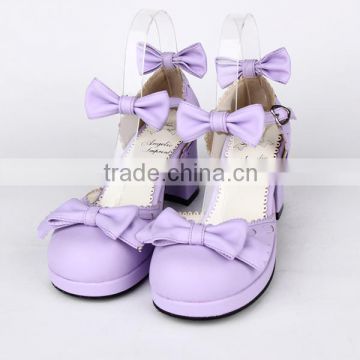 Beautiful pink bowknot cosplay lolita platform shoes