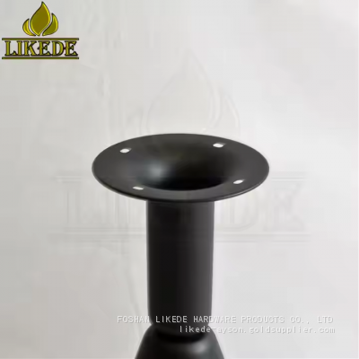 New Black Cast Iron Trumpet Conical Round Steel Table Leg Decorative Outdoor Coffee Table Leg photo-2