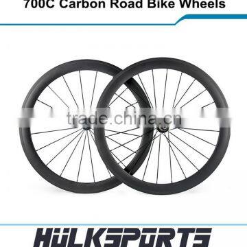 Chinese 700C carbon fiber bike wheels clincher R13 hub bike wheel 23mm width carbon road bike wheelset 50mm depth                        
                                                Quality Choice