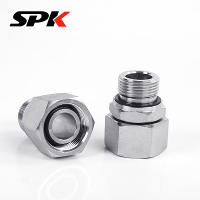 Metric Lightweight Fitting, Female Thread to Metric Thread, Rubber Gasket Sealed Stud End, Male-Female Thread Straight Union, Model 2MC-WD