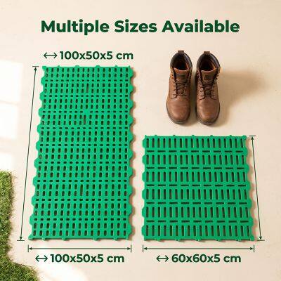 Thickened Virgin PP Goat Plastic Slat Floor, Anti-Slip Double Rib Reinforced, Interlocking Manure Leakage Board for Sheep Livestock Farm