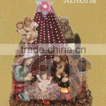 Polyresin Nativity Optic Fiber decoration