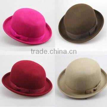 Wholesale adult wool felt hat blank wholesale 57cm vintage fedora hat custom logo band short brim