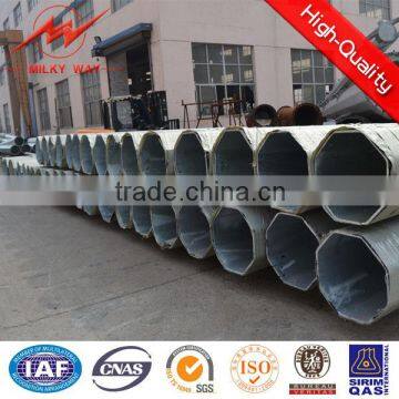 ISO 12m 12KN outdoor steel pole price types for Africa