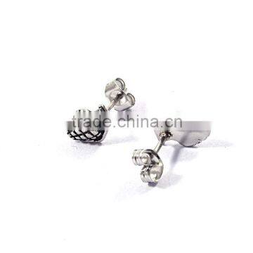 2016 New Cool Stainless Steel Hand Grenade Shape Earrings photo-3