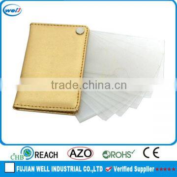 office golden high quality leather waterproof business card holder