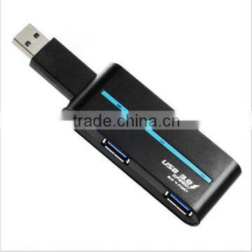 Rotating Compact Travel 4 Ports SuperSpeed USB 3.0 Hub Pocket Size Adapter Compact For Laptop PC Tablet