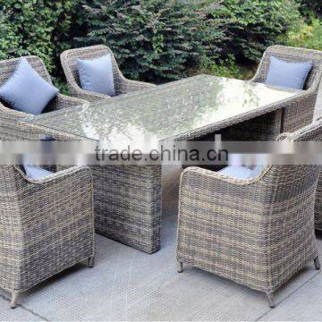 rattan outdoor garden dinning set brushed rattan