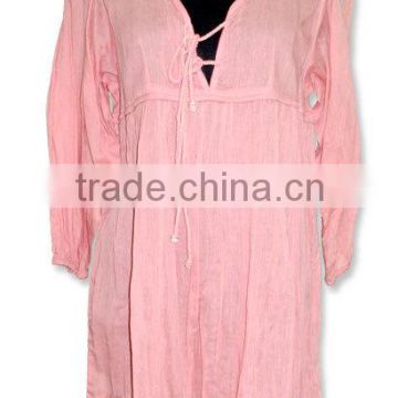 Pink ladies classical basic tops Full Sleeves tunics casual dress