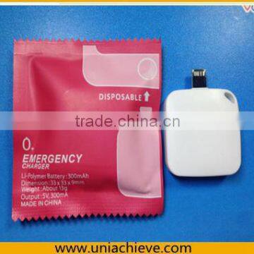 ONE TIME USE EMERGENCY CHARGER Charger Power Bank For iPhone /Android White