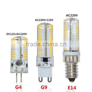 3W 4W 5W 6W 7W 8W 9W Silicone Body E14 G4 G9 LED Lamp DC12V AC220V AC110V Crystal Chandelier SMD3014 Led Light Replace Halogen