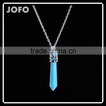 New Fashion Jewelry Green Turquoise Stone Pendant Chain Necklace Women/Girl lover Valentine's Day Gifts SMJ0117