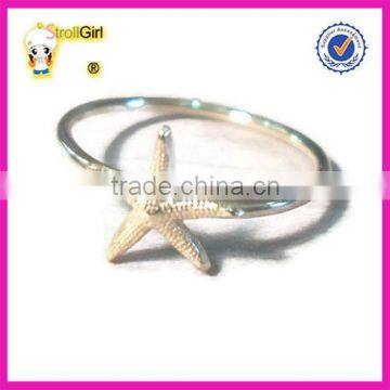 wholesale fashion jewelry starfish ring 2 gram gold ring