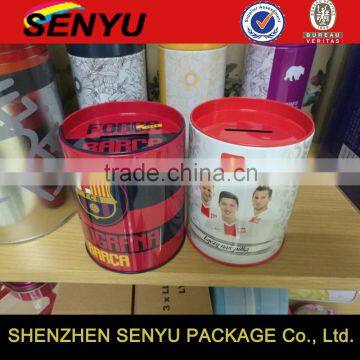 promotional round packaging boxes with coin-hole, cylinder tin box packaging                        
                                                                                Supplier's Choice