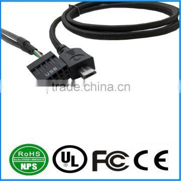 50CM micro usb 5pin male to 1x 5Pin Female 0.1 pitch USB header PCB motherboard cable