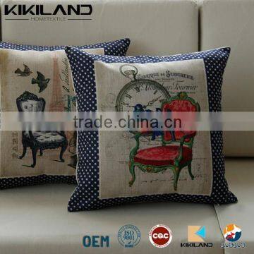 High quality fake linen printing bird design cushion covers