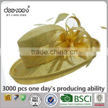 Lady Sinamay Hat Wholesale Women Wide Brim Church Hat