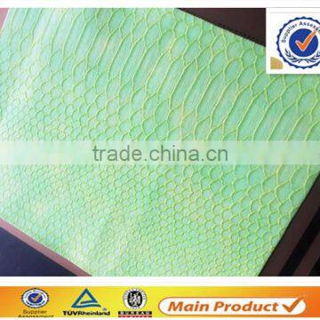 fluorescence snake skin pu bonded leather for fashion and brand bags